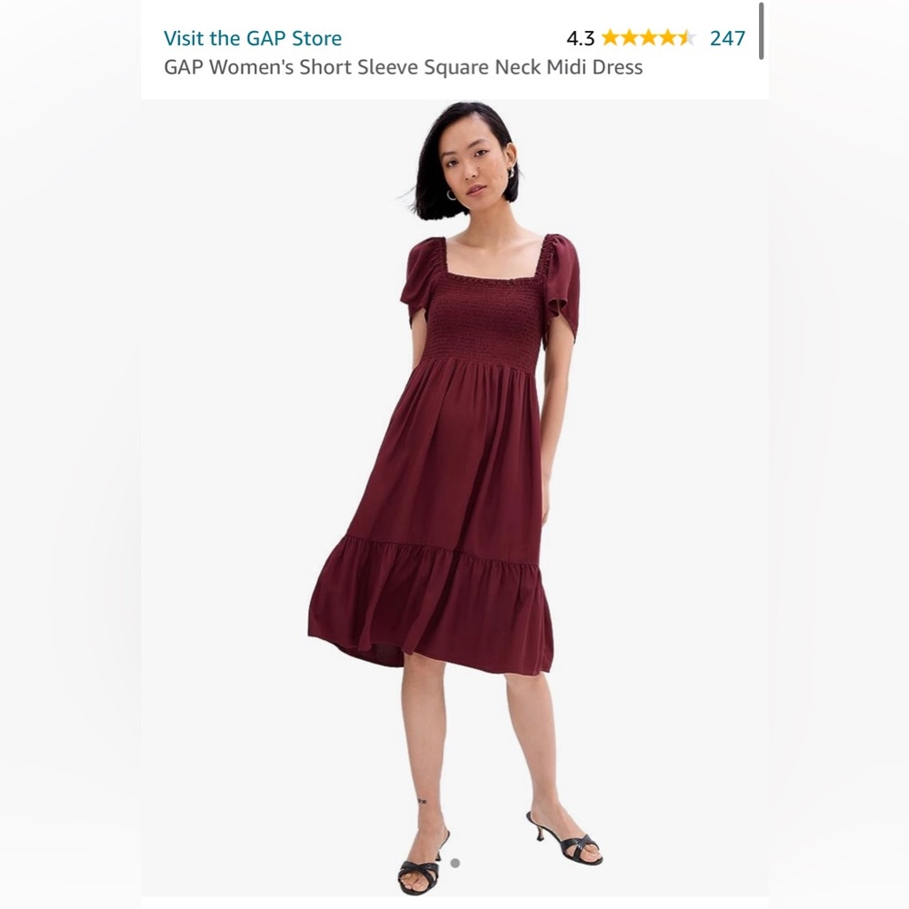 Burgundy Maroon Midi Dress